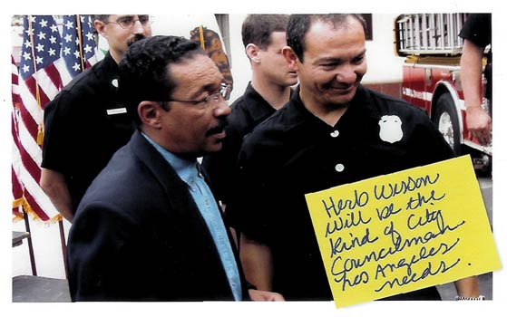 Herb Wesson and firefighters